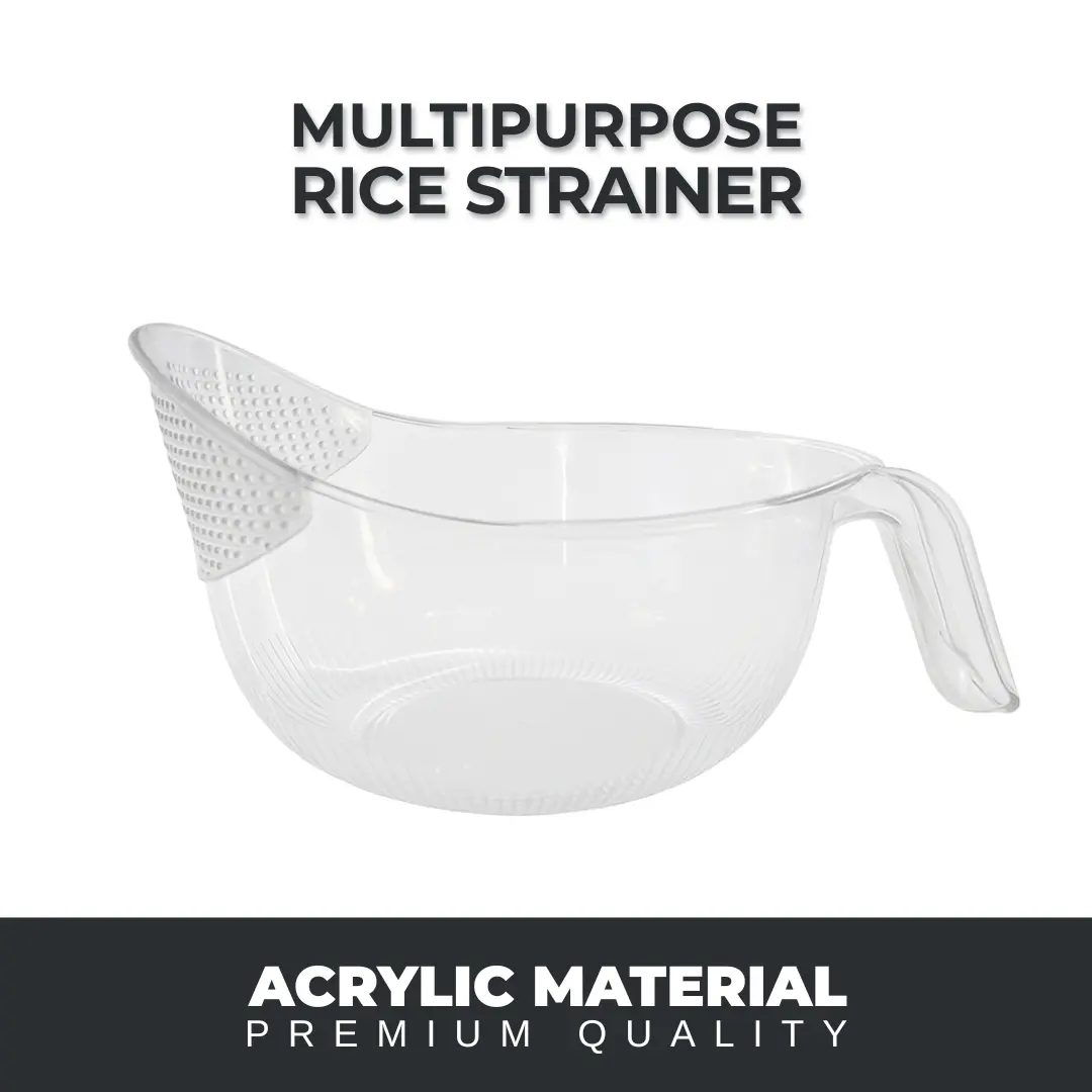 Clear BPA-Free Kitchen Strainer Bowl – Multipurpose Fruit, Pasta, Rice Washer with Handle for Food Prep & Salad Making