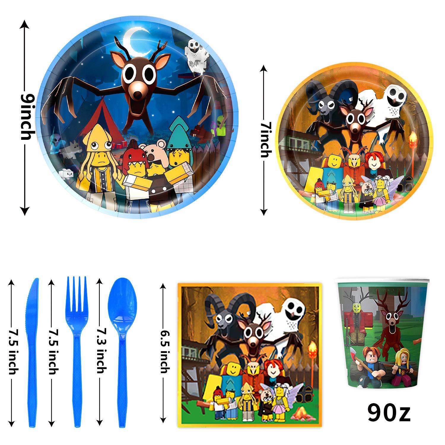 [Roblox] Roblox Toy Ninety Nine Nights-Themed Birthday Party Decoration Set — Banner, Cake Toppers, Balloons, & Party Favors | Create a Spectacular Celebration no roblox gift card Gold Graduation Supplies Kit