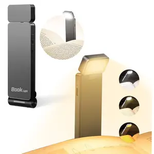 LED USB Rechargeable Book Light - 3 Eye-Caring Color Modes & Flexible Gooseneck, 80H Long Runtime, Clip-On Reading Light for Bed, Car, Home, Office