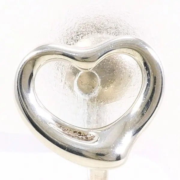 Pre-owned Tiffany & Co. Sterling Silver 925 (Ag925) Small Leather Goods Tiffany Open Heart Silver Earrings