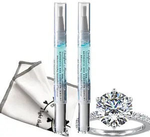 CMD On-The-Go Rinse Free Jewelry Cleaner Pen for Moissanites & Diamonds / Non-Toxic All Natural / Safe for All Gemstones / 2 Pack / Polishing Cloth Included / TSA Approved