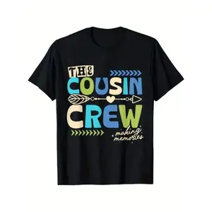 The Cousin Crew 2025 Making Memories Family Vacation Camp T Shirt for Boys and Girls Casual Summer Tee with Colorful Lettering