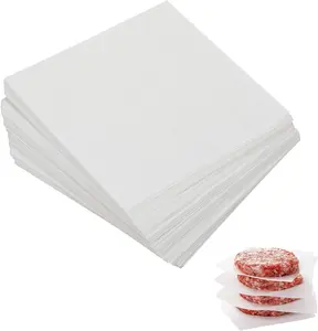 Paper Squares, 4x4 Inch, Set of 300, Small Hamburger Patty Paper/Nonstick Precut Square Baking Parchment for Separating Small Burger Patty, Cookies & Other Foods, or Baking & Candy Wrapper