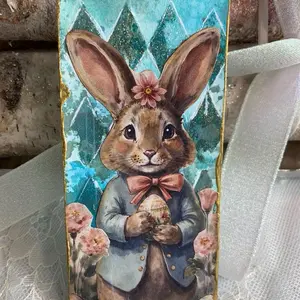 1 Handmade Bookmark / mixed media painted bookmark