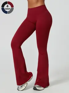 Women's High Waist Wide Leg Yoga Pants, Fitness Pants, Soft Comfortable Sportswear for Gym Running Cycling Hiking Golf Tennis, All Seasons Fitted Plain