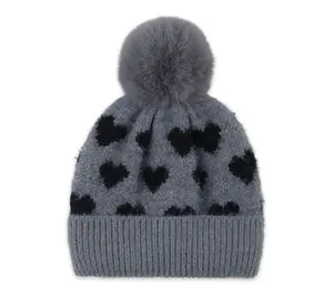 Hadley Wren Heart Pom-Pom Beanie