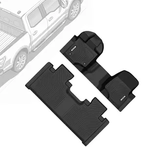 OEDRO TPE Floor Mats fits 2015-2024 Ford F-150 SuperCrew Cab with 1st Row Bench Seats, All Weather, Waterproof