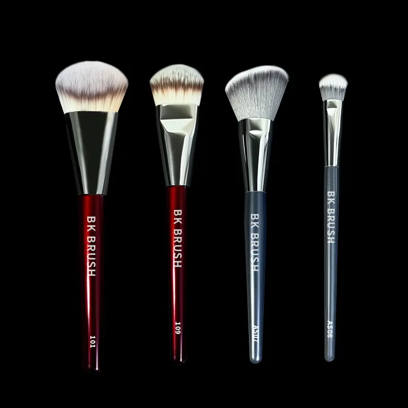 BK 4 Counts concealer paw brush - angled for seamless application & Foundation Beauty Brushes -Ultra-SoftVegan Fibers for Flawless Coverage Premium Quality Portable Two-in-One Makeup Brush Essentials Brush Set Vegan Facial cute room stuff