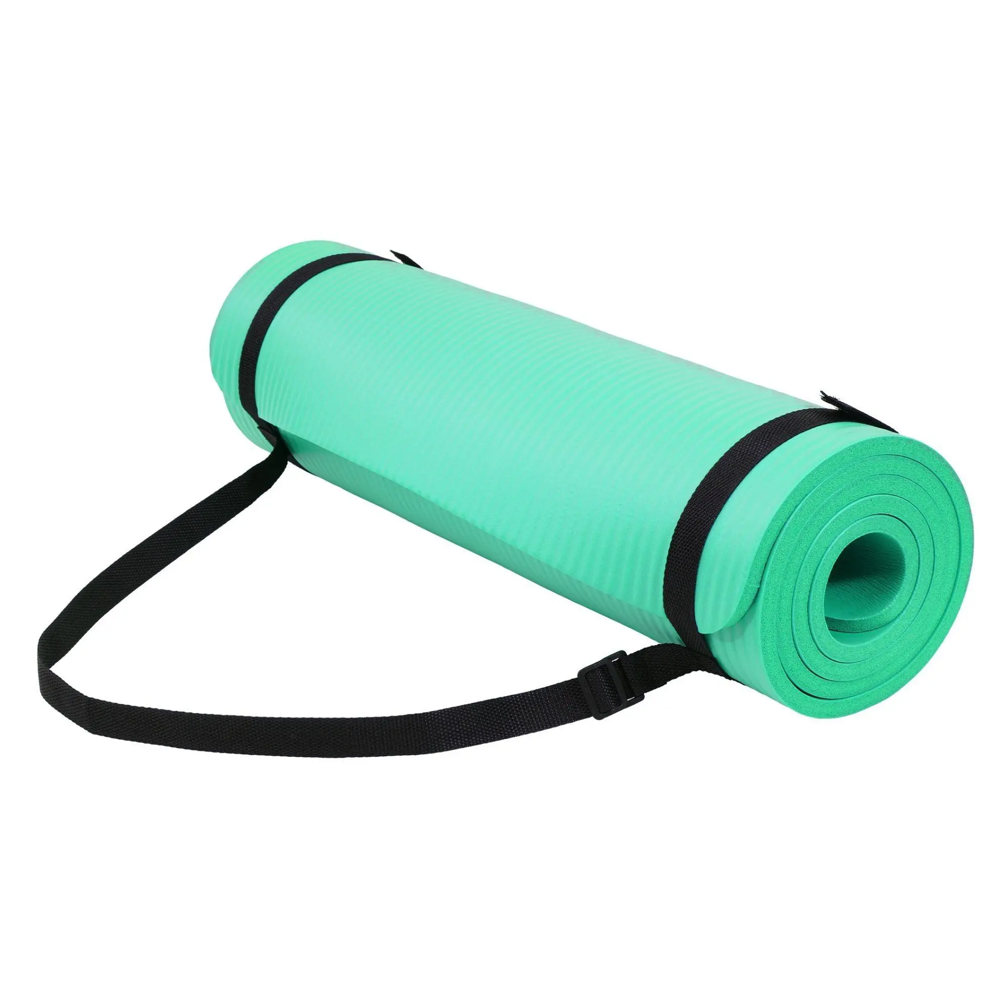 Fitvids 1/2-Inch Thick High Density Exercise Yoga Mat with Carrying Strap, Aqua Fitvids 1/2-Inch Thick High Density Exercise Yoga Mat with Carrying Strap, Aqua