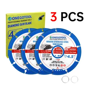 3PCS 4-1/2 inch diamond cutting wheels for angle grinder discs metal saw blades applied to stainless steel iron tile marble