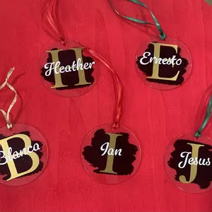 Personalized 3” Christmas Ornament with Name and Initial for Home Decor