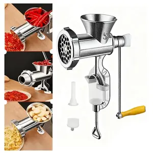 homemade burger Small/Large  meat grinder Manual Cast Iron Meat Grinder | Heavy-Duty Sausage Maker for Homemade Burgers & Ground Beef Grain Mill Grater Ergonomic Chicken Shredder Tool