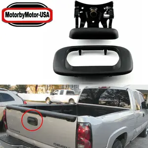 【Spring Glow Up】Premium Tailgate Handle Latch and Bezel Trim with Rod Clips, Fits for 1999-2007 Chevy Silverado GMC Sierra 1500 2500 3500, Replaces# 15997911, 15228539, 15228540, 15228541