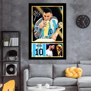 LIONEL MESSI 10, Motivational Wall Art, Messi Poster, Pop Culture Icon, Football Legends Art, Framed CANVAS, Sport Decor Ready to Hang Gift