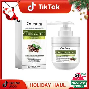 Green Coffee Bean Oil Thermo-Firming Body Lotion, Caffeine-Infused Collagen Cream for Women, Body Care Product with Nourishing Moisture, Quick Absorption for Daily Use, Improves Textured Crepey Skin, Includes Travel Size,summervibes