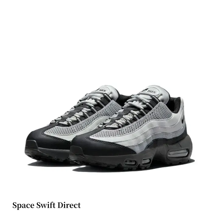 Grey & Black Mesh + Black Low-Top Retro Air Cushion Sneakers | Streetwear Shock-Absorbing Running Shoes