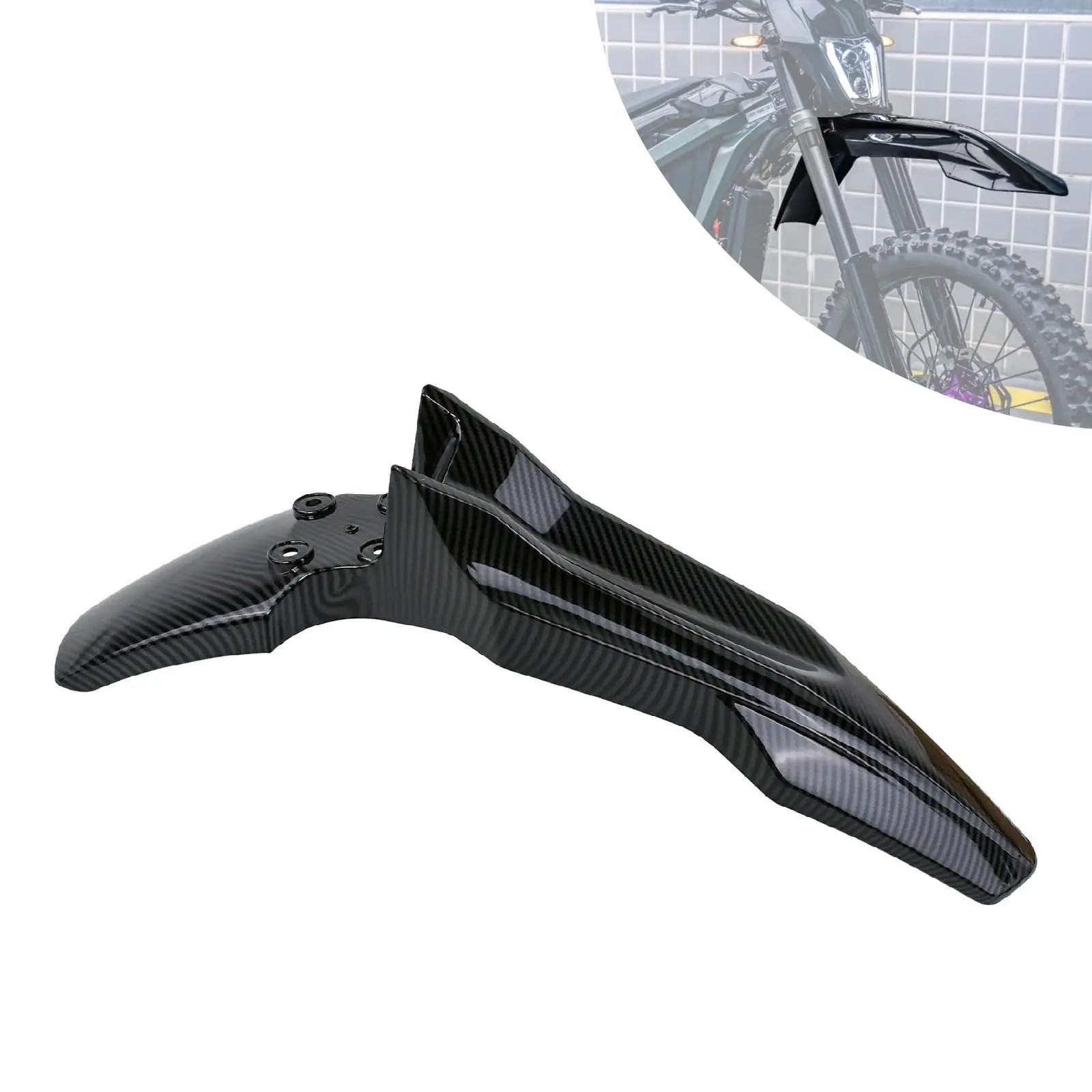 Sur Ron Ultra Bee Vehicle-Specific Front Fenders, Plastic Water Transfer Carbon Fiber Pattern Mudguards, Mud Protection Scratch Guard, Easy Install & Maintain Cleanliness Off-Road Dirt Bike Motorcycle Accessories
