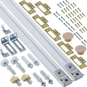 Bifold Door Hardware Kit, 2-Pack 30-Inch Bi-fold Closet Door Track Kit Bifold Closet Door Hardware Kit Folding Door Hardware Repair Replacement Tool Kit