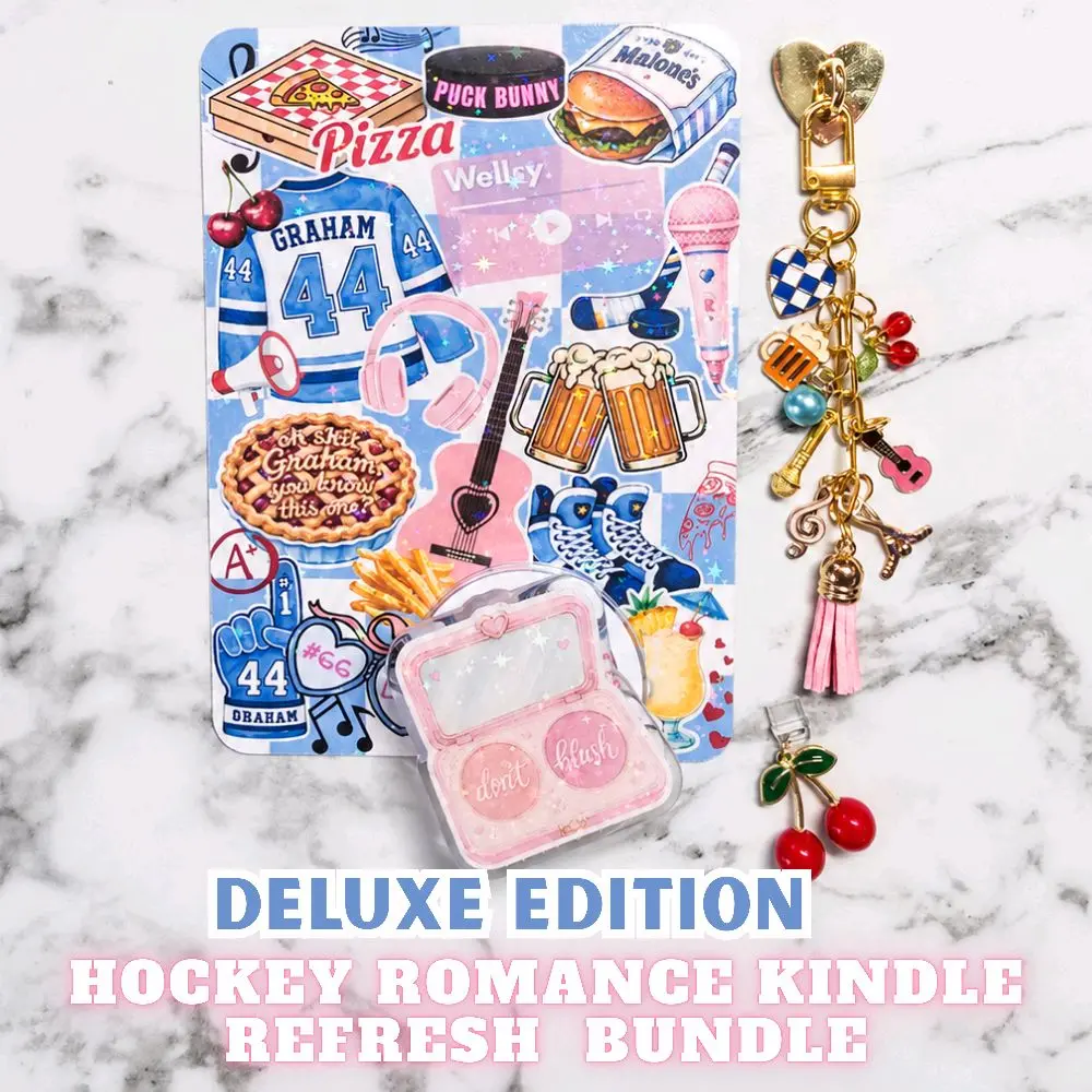 DEAL HOCKEY ROMANCE DELUXE Kindle Refresh Kit | Includes Insert, Magnetic Grip, Dust Plug Charm, and Chain Charm