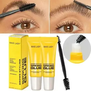 Eyebrow Styling Adhesive Tape Brush & 3D Brow Shaping Gel - Strong Hold, Waterproof & Sweat-Resistant, Long-Lasting Transparent Gel for Natural Look, All Light Beige Types