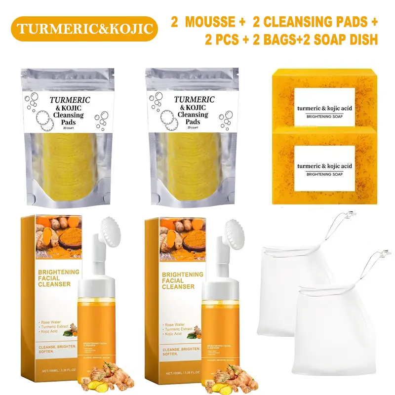 2*(Facial cleanse+turmerictablets+soap+soap dish)