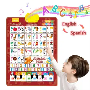Bilingual English & Spanish Learning Interactive Alphabet Wallchart - Includes Talking ABC, 123s & Music Poster - Educational Kids Learning Toy, Educational Gift for 3+ Years Old Girls & Boys Word