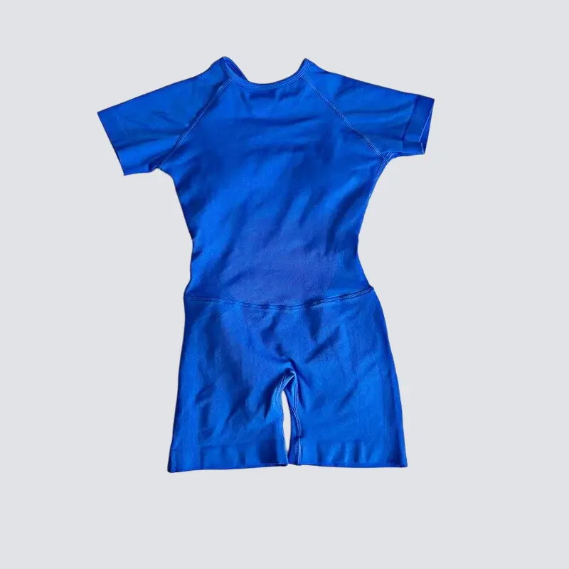 Dfyne Women's Short Sleeve Padded Bodysuit - Female Full Coverage Quick-Dry Workout Wear with Removable Pads, 1-Piece Sports Jumpsuit for Running,Yoga
