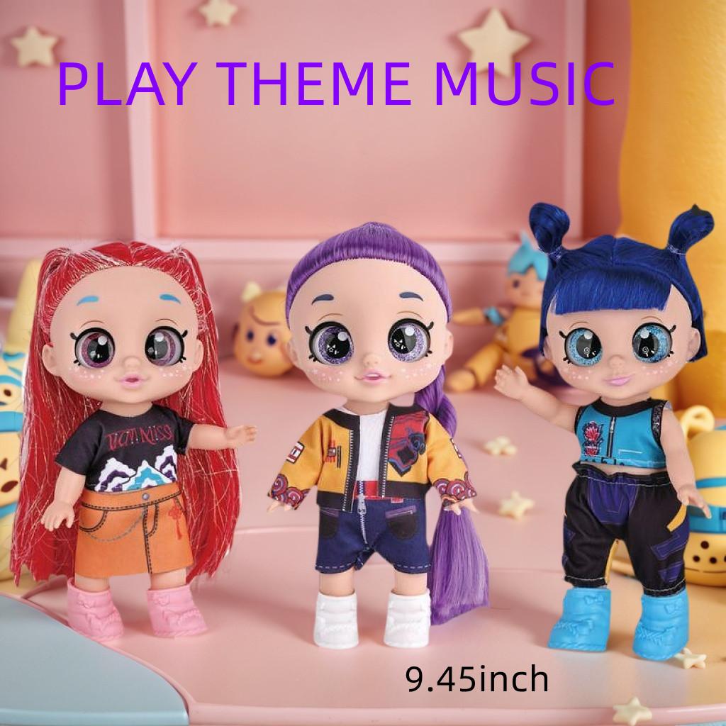 Kpop Dolls Anime Action Figures Set, 9.45 Inch 5 Joints Can Play Music, Rumi Mira Zoey Dolls,K-pop Fan collection Birthday & Mother's Day Gifts for kids, Girls & boys toys