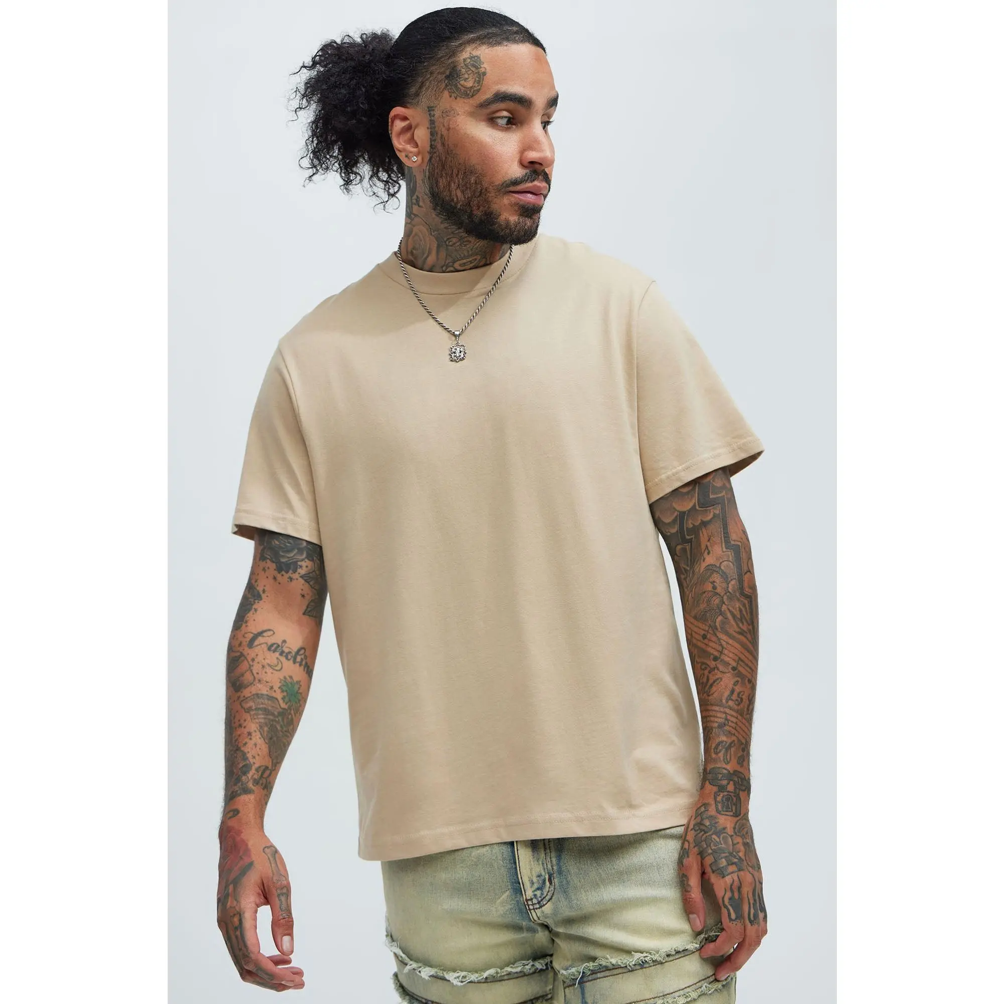Essential Short Sleeve Crew Tee - Tan