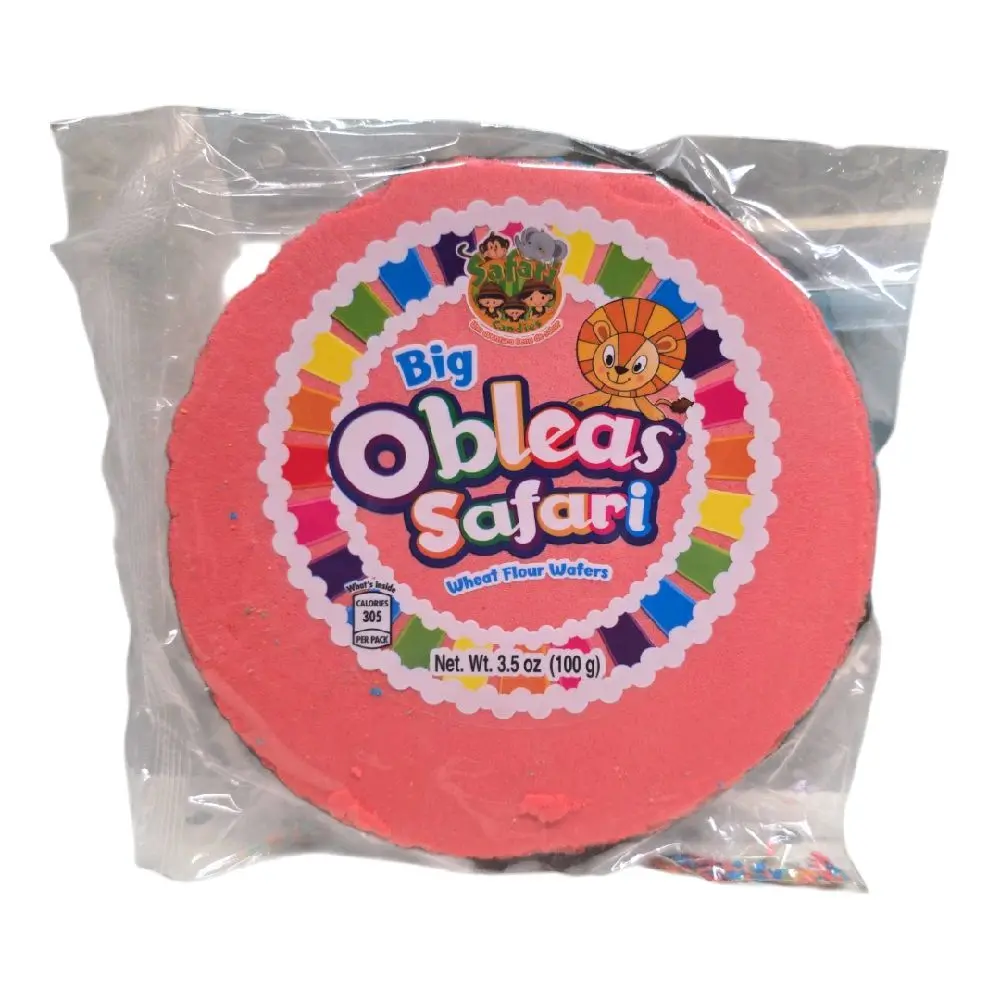 Obleas Big Safari Wafer - 50 Obleas per Pack - 3.5 oz - Convenient Variety for Convenience - Flavor Salt Flour Baking Treat Cookie Dough Crunch - Gluten Free Ingredients