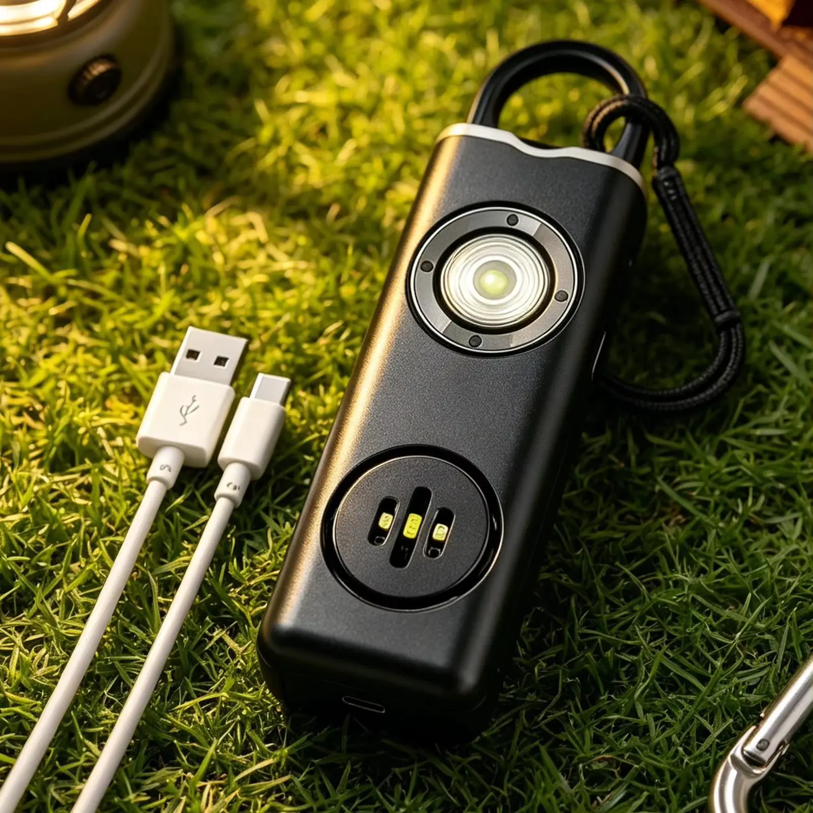 Portable 130dB Emergency SOS Alarm Keychain Dual Strobe Light Personal Safety Self Defense Tool For Outdoor Daily