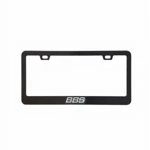 BBS Stainless Steel Black License Plate Frame | Heavy Duty Car Accessory