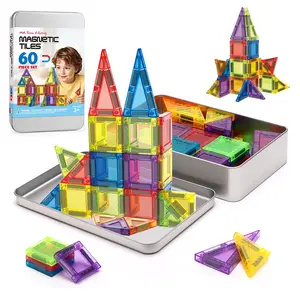 Mini Set, Creative Stem Construction Kit with Iron Storage Box, Portable Travel Size Toys for Kids Aged 3+, Creative Magnetic Blocks