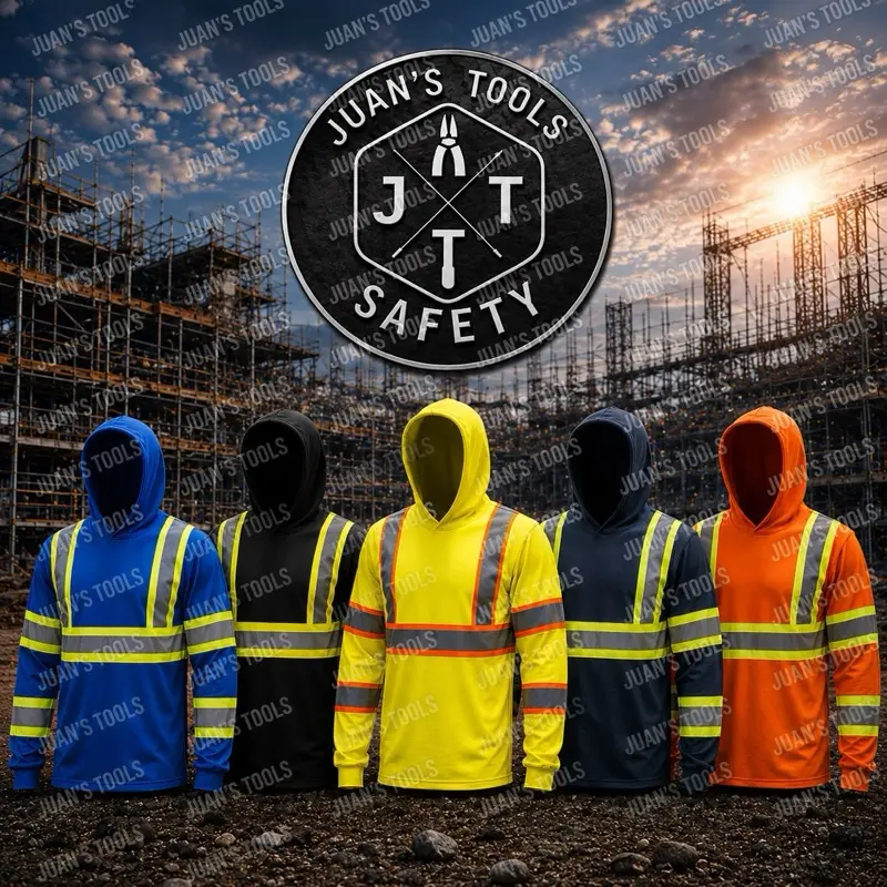 JuansTools Male ST 908 Hooded Long-Sleeve Reflective Shirt, 1pc, All-Seasons Outdoors Menswear Hoodie