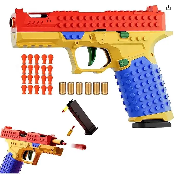 Tactical DIY Customizable Modular Parts STEM Building Block Toy Gun Blaster Set - 3-5 Player Multiplayer Strategy Collaborative Kit, Unisex Sports Outdoor Play Boy Gift