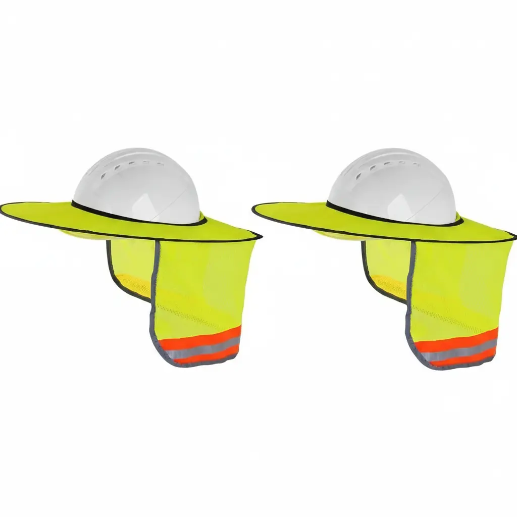 Full Brim Helmet Sunshield Accessories – Neck Sunshade Cover with Reflective Strip, UV Protection Hat Shade, Outdoor Headgear for Helmets