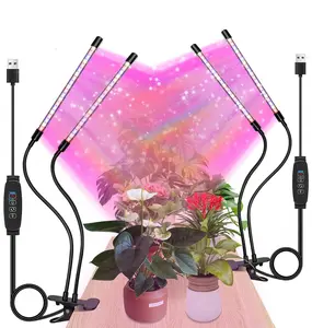 USB-Powered Dual-Head LED Grow Light with Full Spectrum 6000K & Blue-Red LEDs for Indoor Plants, Succulents & Seedlings – 5-Level Dimmable + Auto Timer (3/9/12H) – Clip-On Garden Lamp snow plow rainforest terrarium Multipurpose Propane Fire Pit TableSolar
