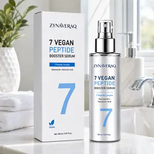 7 Vegan Peptide Booster Serum 150ml Hydrating Face Essence With Niacinamide Hyaluronic Acid For Dry Dull Looking Skin Daily Care Women Men Glow  Facial Serum with Hyaluronic Acid