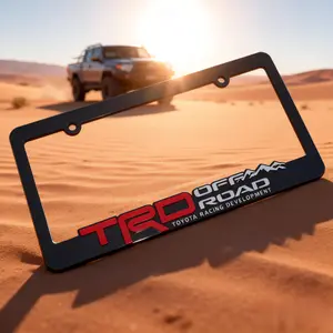 2-Pack Matte Black Off-Road License Plate Frames – Rally Style for Jeep, Truck & SUV (Heavy-Duty + Sporty Look!)