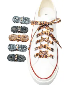 3 Pairs Flat Leopard Print Sports Casual Versatile Colorful Shoelaces, Stylish and Durable Shoe Laces for All Occasions Footwear Lace