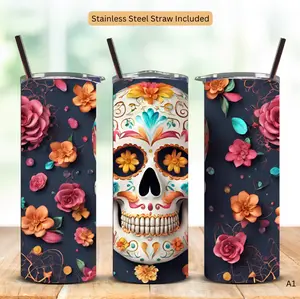 20 oz Tumbler | Sugar Skulls |