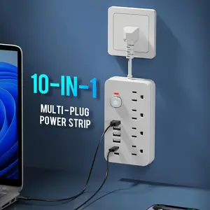 10 In 1 Power Strip, Multifunctional Power Strip with Switch & Surge Protection, USB & TYPE-C Port Power Strip for Home & Office, Power Outlets Strip