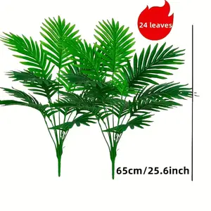 Two artificial palm trees.