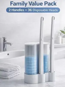 Wall-Mounted Disposable Toilet Brush Cleaner System - Hygienic & No-Touch