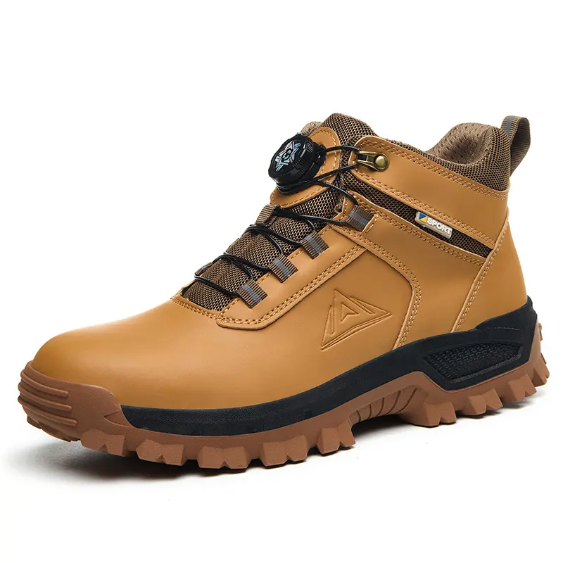 Shenganton Holiday Safety Boots for Men, Round Toe Colorblock Work & Safety Footwear with Laces, Steel Toe, Waterproof, Puncture-Resistant, Industrial Work Footwear, Construction, Outdoors, Synthetic, Flexible, Industrial Footwear, Nonslip Work Shoes