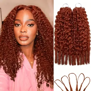 Bling Hair Reddish Brown Colored #33 Burmese Curly Hair Bundles 14-22 Inch Remy Hair Extensions For Black Women