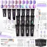 SAVILAND 36-Color Poly Gel Nail Kit - All-in-1 Manicure Nail Care Extension Set with Mini UV Lamp, Slip Solution for Gentle Sensitive Skin Home DIY & Selfcare Gift Summervibes,familyfun
