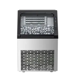 Antarctic Star Commercial Ice Maker Machine 79Lbs/24H, Self-Cleaning Freestanding Ice Machine for Home, Bar, Restaurant, Coffee Shop, Outdoor, Stainless Steel Silver