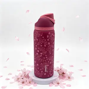 Owala Sakura Floral Drinkware Flask, 32oz Stainless Steel, 24H Cold Retention, Push-Button Lid, BPA-Free, Cup Holder-Fit, Spring-Themed, Flasks