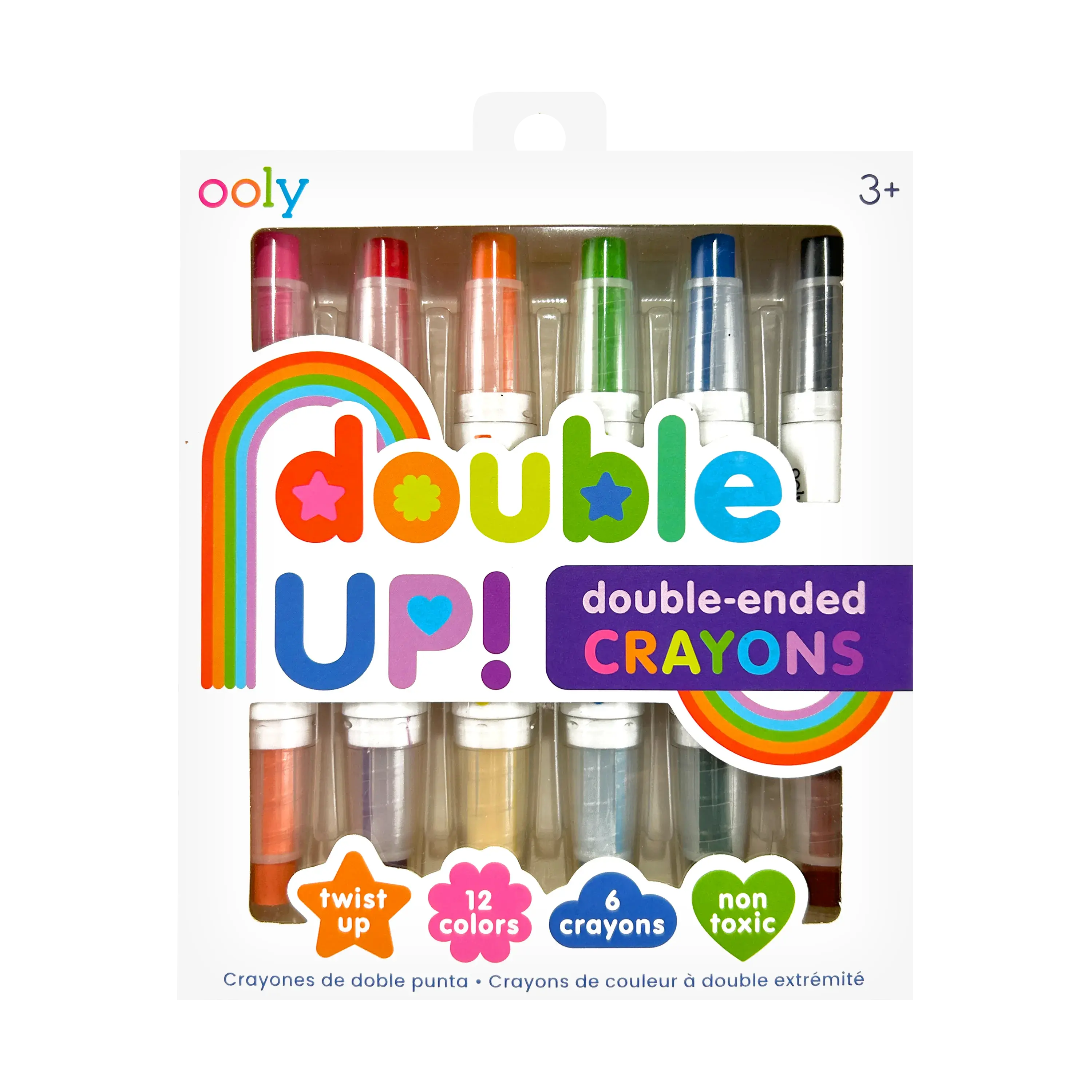 Double Up! Double-Ended Crayons - 12 Colors - Set of 6